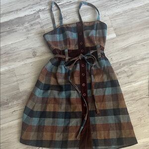 NWT Anthropologie Maple Wool Dress Plaid Sz 2